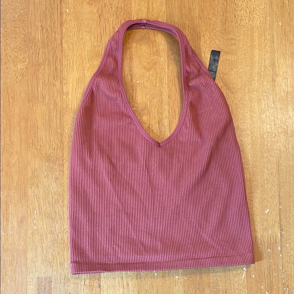 Urban Outfitters Mauve Ribbed Halter Top